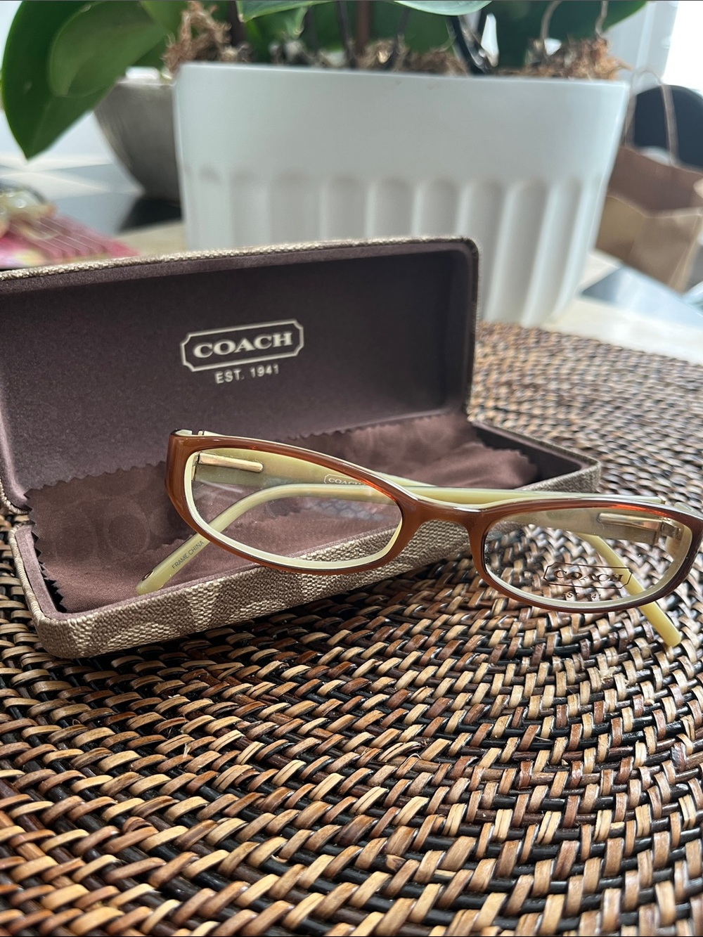Coach Brown and Cream Zyl Women's Glasses